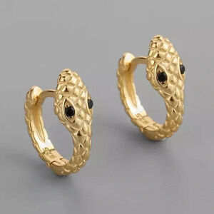 New Drop! Gold Snake Huggie Hoop Earrings Brand New